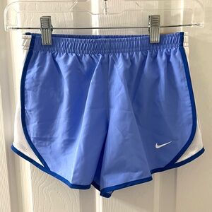 Nike Tempo Girls Blue White Dri-FIT Running Lined Shorts Sz M (10-12) New W/tag